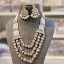 Hira Collection Pota Stone And Austrian Stone Pearl Necklace Set