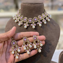Hira Collections Designer Kundan Stone With Austrian Stone Choker Necklace Set