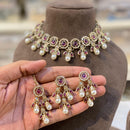 Hira Collections Designer Kundan Stone With Austrian Stone Choker Necklace Set