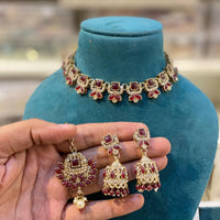 Hira Collections Designer Kundan Stone With Austrian Stone Choker Necklace Set