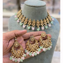 Hira Collections Designer Crystal Stone Pearl And Beads Choker Necklace Set