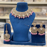 Hira Collections Designer Kundan Stone Pearl And Beads Choker Necklace Set