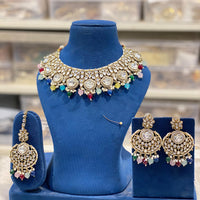 Hira Collections Designer Kundan Stone Pearl And Beads Choker Necklace Set