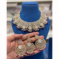 Hira Collections Designer Kundan Stone Pearl And Beads Choker Necklace Set