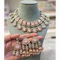Hira Collections Designer Crystal Stone And Pearl Necklace Set
