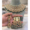 Hira Collections Designer Crystal Stone And Pearl Choker Necklace Set