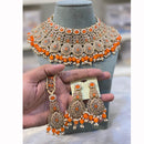 Hira Collections Designer Crystal Stone And Pearl Choker Necklace Set