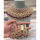 Hira Collections Designer Crystal Stone And Pearl Choker Necklace Set