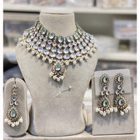 Hira Collections Designer Kundan Stone Pearl And Beads Choker Necklace Set