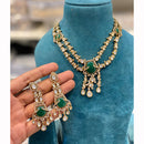 Hira Collections Grand Polki Kundan Stone And Austrian Stone Necklace Set