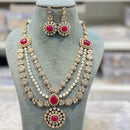 Hira Collections Grand Polki Kundan Pearl And Austrian Stone Necklace Set