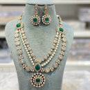 Hira Collections Grand Polki Kundan Pearl And Austrian Stone Necklace Set