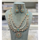 Hira Collections Grand Polki Kundan Pearl And Austrian Stone Necklace Set