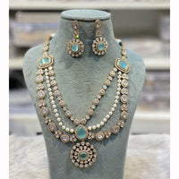 Hira Collections Grand Polki Kundan Pearl And Austrian Stone Necklace Set