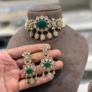 Hira Collections Grand Polki Kundan And Austrian Stone Choker Necklace Set