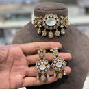 Hira Collections Grand Polki Kundan And Austrian Stone Choker Necklace Set