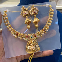 Hira Collections Heritage Pota Stone And Meenakari Necklace Set