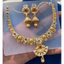 Hira Collections Heritage Pota Stone And Meenakari Necklace Set