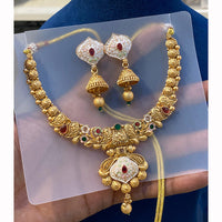 Hira Collections Heritage Pota Stone And Meenakari Necklace Set