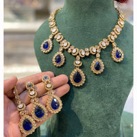 Hira Collection Sparkling Crystal And Beaded Elegance Necklace Set