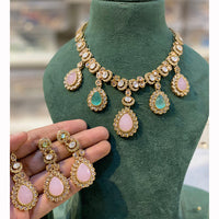 Hira Collection Sparkling Crystal And Beaded Elegance Necklace Set