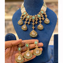 Hira Collection Sparkling Crystal And  Pearl Elegance Necklace Set