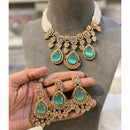 Hira Collection Sparkling Crystal And  Pearl Elegance Necklace Set