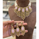 Hira Collection Sparkling Crystal And  Pearl Elegance Necklace Set