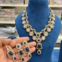 Hira Collection Sparkling Crystal  Elegance Necklace Set