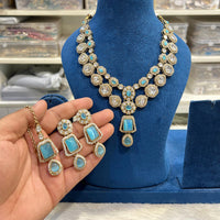 Hira Collection Sparkling Crystal  Elegance Necklace Set