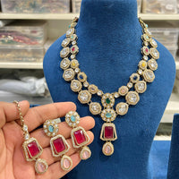 Hira Collection Sparkling Crystal  Elegance Necklace Set