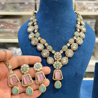 Hira Collection Sparkling Crystal  Elegance Necklace Set