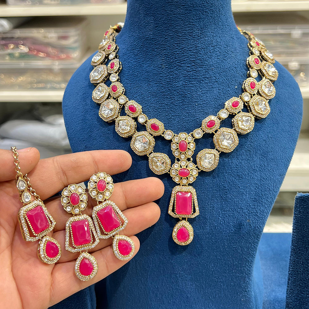 Hira Collection Sparkling Crystal  Elegance Necklace Set