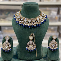 Hira Collections Designer Kundan Stone Pearl And Beads Choker Necklace Set