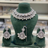 Hira Collections Designer Kundan Stone Pearl And Beads Choker Necklace Set