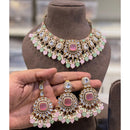 Hira Collections Premium Crystal Stone Pearl And Beads Choker Necklace Set