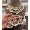 Hira Collections Premium Crystal Stone Pearl And Beads Choker Necklace Set