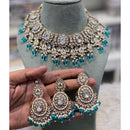 Hira Collections Designer Kundan Stone Pearl And Beads Choker Necklace Set