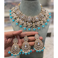 Hira Collections Designer Kundan Stone Pearl And Beads Choker Necklace Set