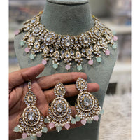 Hira Collections Designer Kundan Stone Pearl And Beads Choker Necklace Set
