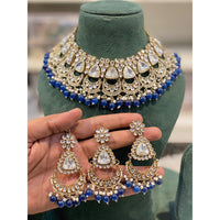 Hira Collections Designer Kundan Stone Pearl And Beads Choker Necklace Set