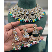 Hira Collections Designer Kundan Stone Pearl And Beads Choker Necklace Set