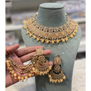 Hira Collections Premium Crystal Stone Pearl And Beads Choker Necklace Set