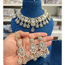 Hira Collection Kundan And Crystal Stone Elegance Necklace Set With Maang Tikka