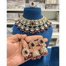 Hira Collection Crystal And Austrian Ston Necklace Set With Maang Tikka