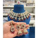 Hira Collection Crystal And Austrian Ston Necklace Set With Maang Tikka