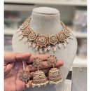 Hira Collection Crystal And Pota Stone Necklace Set With Maang Tikka