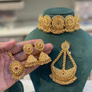 Hira Collection Gold Plated Earrings With Maang Tikka And Pasa