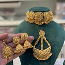 Hira Collection Gold Plated Earrings With Maang Tikka And Pasa