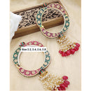 Hira Collections Gold Plated Meenakari And Beads Latkan Bangles Set